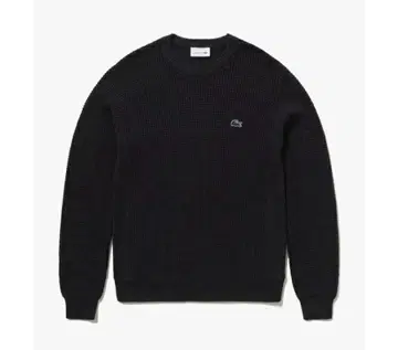 Lacoste 블랙 헤더 컬러링 와플 니트 M