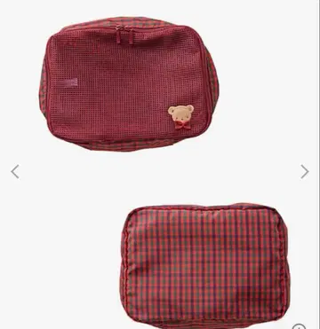파미리아 파우치 빨간색 체크 (S) 소