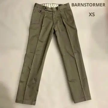 BARNSTORMER 베이지 더블 플리츠 치노 팬츠 XS