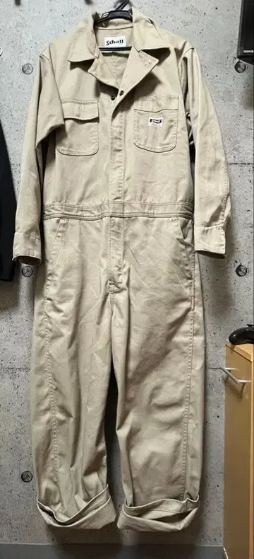 Schott 베이지 오버롤 M 사이즈