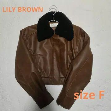LILY BROWN 브라운 숏 기장 가죽 자켓