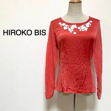 HIROKO BIS 버밀리온 오렌지 컬러 티셔츠
