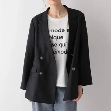 [ 미사용 ] 글로벌 워크 미들 테일러 자켓 블레이저 네이비 프리