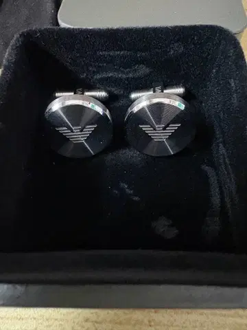 [ 미사용 ] 엠포리오 아르마니 실버 커프스 링크 (스테인리스 소재)