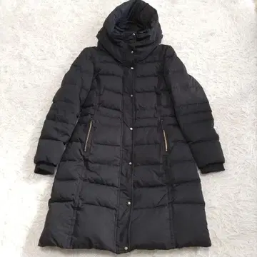 자라 다운 코트 블랙 골드 롱 A라인 퍼