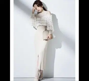 MERCURYDUO 2WAY 자카드 가디건 도킹 니트 원피스