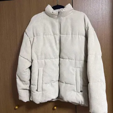 CEROAS 코듀로이 다운 자켓 크림색