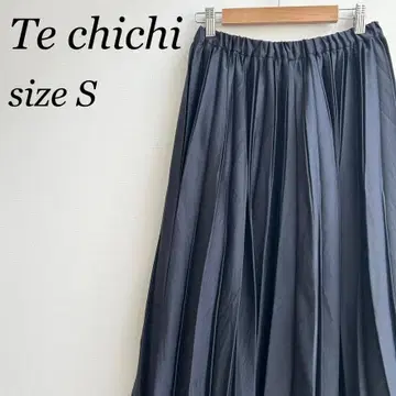 테치치 플리츠 스커트 플레어 롱 스커트 S