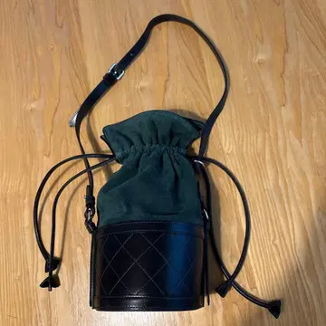 CARVEN 다크 그린 스웨이드 복조리형 숄더백