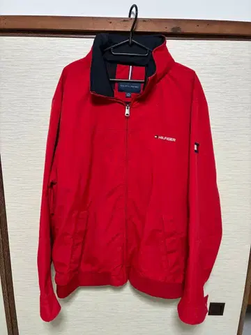 TOMMY HILFIGER 레드 나일론 자켓 XXL