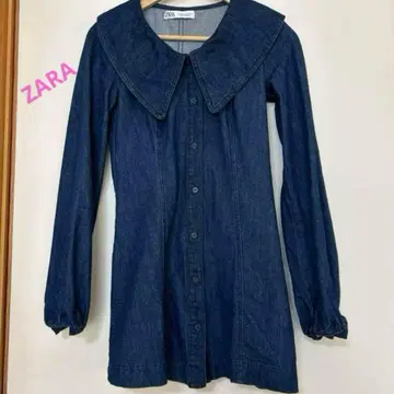 ZARA 데님 블루 긴팔 원피스