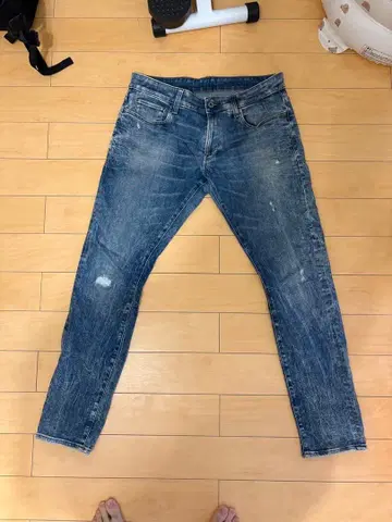 지스타 로우 슬림핏 데님 팬츠