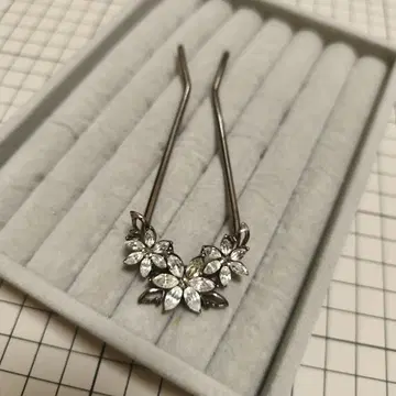 크리스탈 헤어핀 U자 빗