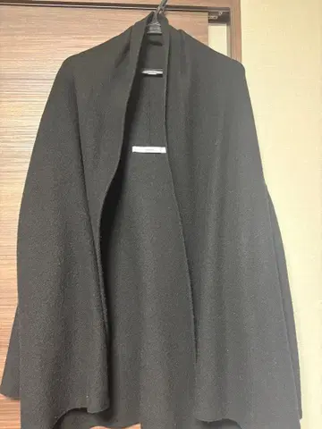 블랙 판초풍 가디건 긴팔 프레임워크