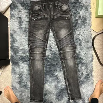 mnml 블랙 스키니 청바지 스트라이프