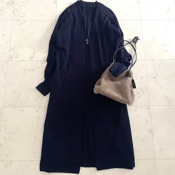 새상품급 질 샌더 캐시미어 실크 니트 원피스&가디건 세트 34