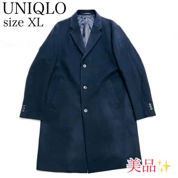 새상품급 UNIQLO 유니클로 체스터 코트 캐시미어 혼방 XL 네이비