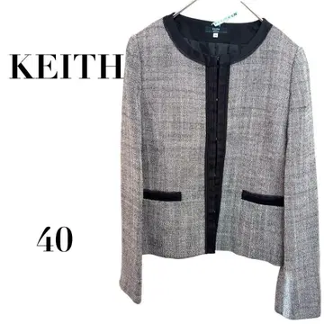 키이스 노카라 트위드 자켓 40 그레이 포멀 졸업식 세레모니
