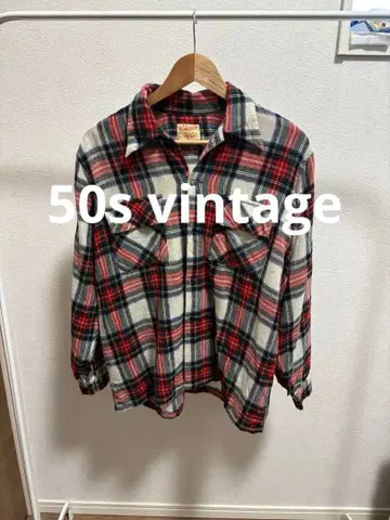 50s WARRENDALE 오픈 카라 셔츠 플란넬 셔츠 체크