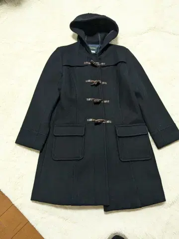 네이비 더플 코트 후드 부착