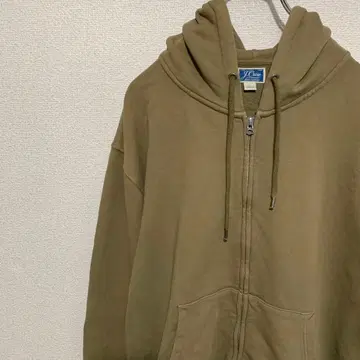 j.crew 지퍼 후드티 올리브 페이드 가공 IDEAL