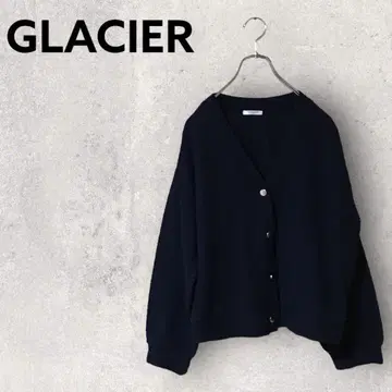 GLACIER 긴팔 가디건 M 네이비 면 70% 여성용