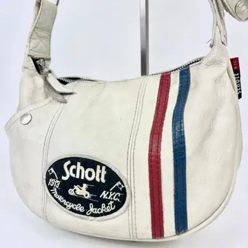 SCHOTT 클래식 레이서 바디백 가죽 바디백 화이트