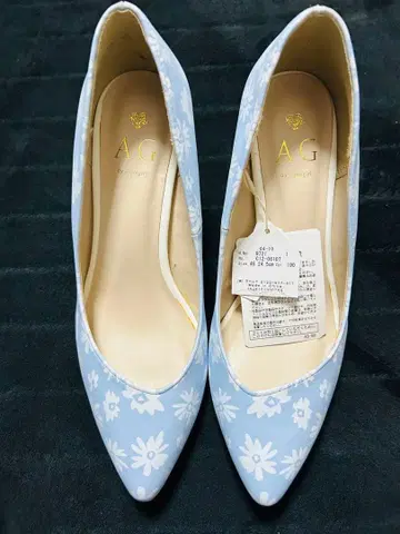 하이힐 AG 꽃무늬 스카이블루 펌프스 9721 C12-06107 새상품
