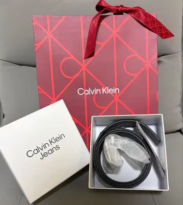 Calvin Klein 벨트 블랙 가죽 리버서블 벨트 기프트 박스 포함