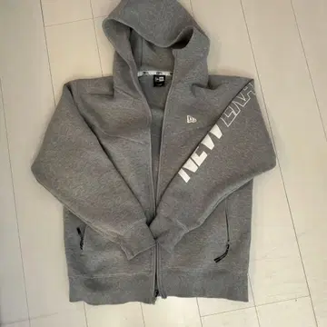 New Era 그레이 후드 부착 후드티 XL