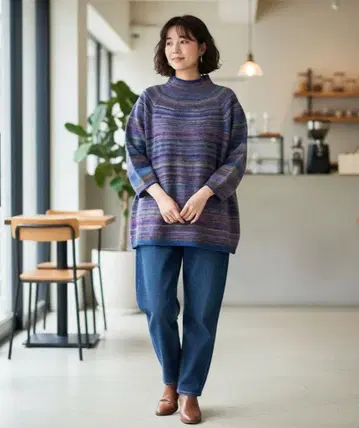 거의 미사용 22AW M.&KYOKO 엠앤쿄코 그라데이션 니트