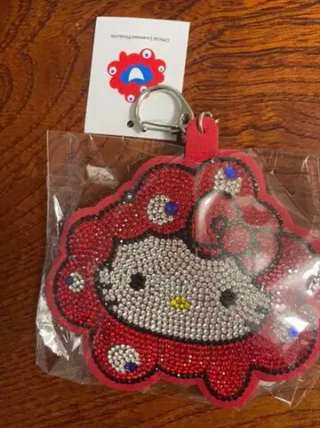 오사카 간사이 만박 산리오 반짝반짝 가죽 키링 키티