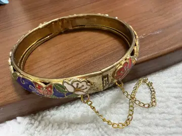 꽃무늬 에나멜 장식 뱅글