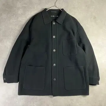 유니클로 +J 울 블렌드 오버사이즈 셔츠 자켓 블랙