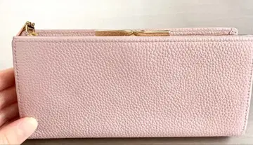 [ 새상품급 ] 여성용 소가죽 가마구치 장지갑 핑크