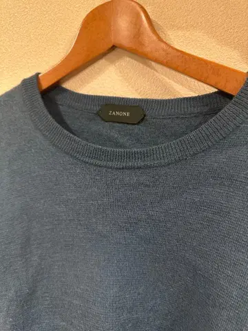 ZANONE 크루넥 니트 스웨터 블루