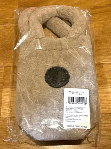 [ 새상품 ] 스타벅스 보틀숄더백 퍼 베이지 홀리데이 2025