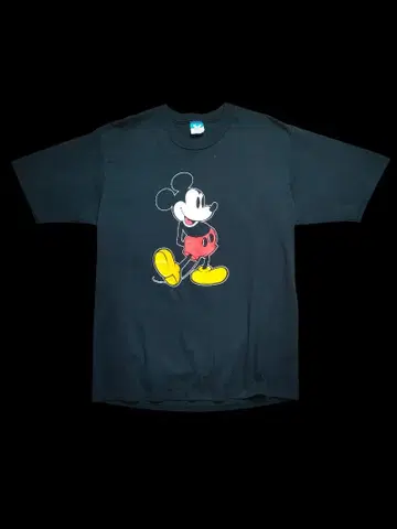 80s USA제 미키 빈티지 T셔츠 파랑 택 XL