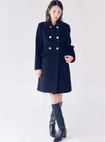 [L.B CANDY STOCK] 더블 비쥬 미디 코트