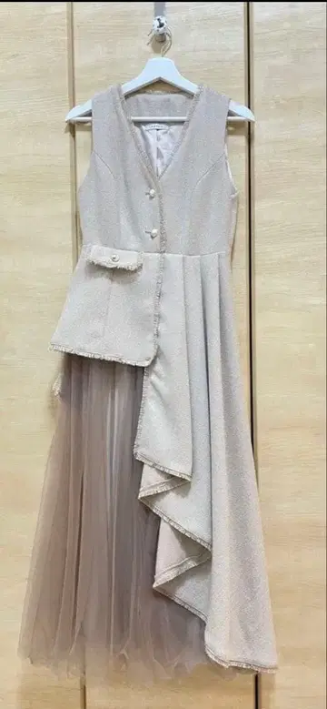 [ RANDA ] 튤 레이어드 자켓 원피스