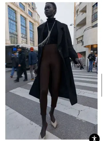 브라운 하이웨스트 타이트핏 팬츠 레깅스