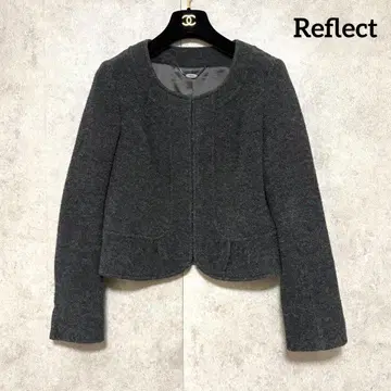 리플렉트 노카라 자켓 그레이 울 혼방 일본제 새상품급