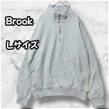 1365 Brook 브룩 하프 지퍼 맨투맨 자수 로고 라이트 그레이
