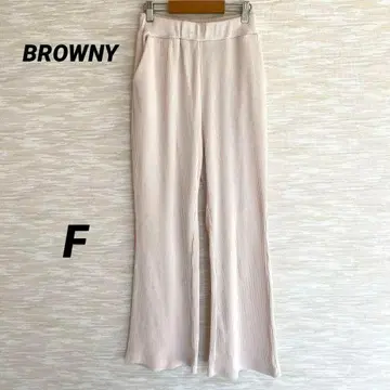 BROWNY 플레어 팬츠 [ F ] 리브 허리밴딩 루즈핏 포켓 0397