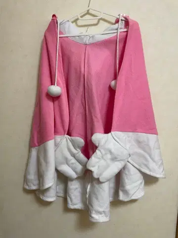 디즈니 데이지 후드 부착 판초 핑크