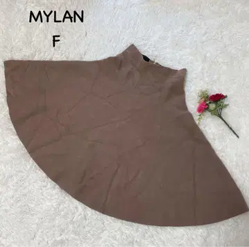 마이렌 [ F ] 플레어 스커트 무릎 기장 지퍼 걸리시 코코아색 엘레강트
