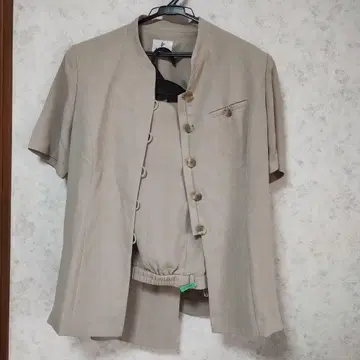 베이지 반팔 팬츠, 스커트 셋업 3세트