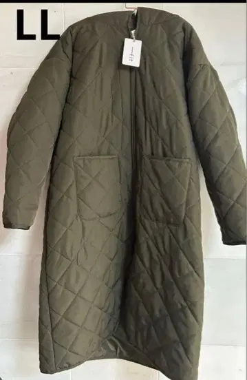 LL 사이즈 올리브 그린 퀼팅 자켓 카키