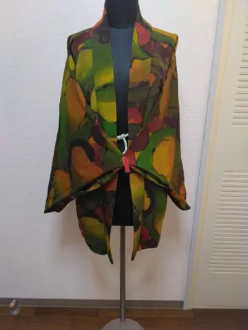 다색 잎 무늬 겉옷 나고야 오비