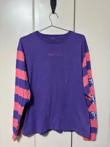 People1 롱티 밴딩 굿즈 티셔츠 보라색